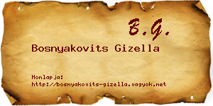 Bosnyakovits Gizella névjegykártya